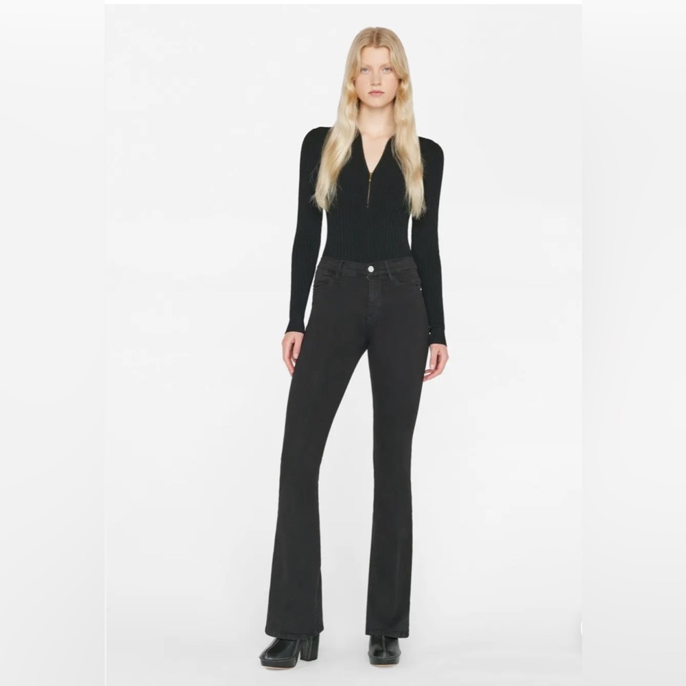 Frame Denim Women's Black Flare Jeans